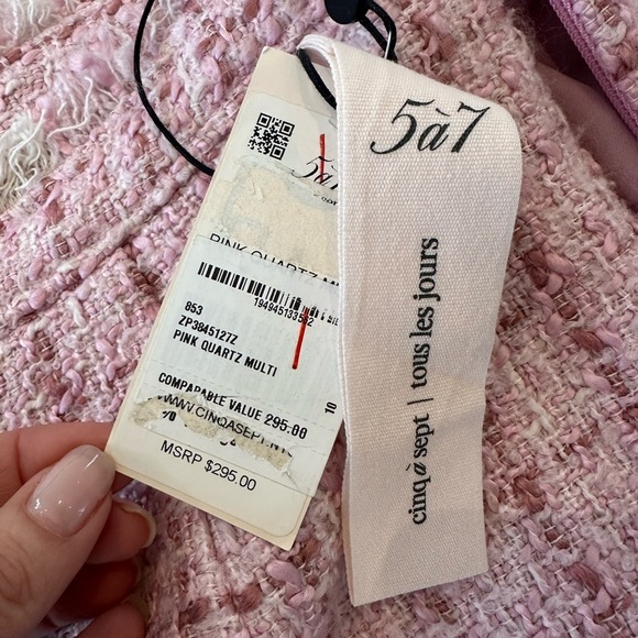 NWT Cinq a sept Coronado Tweed Pink High Waisted Shorts - Picture 8 of 10